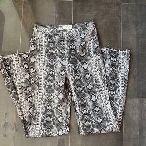 We The Free snake print Patterned bellbottoms